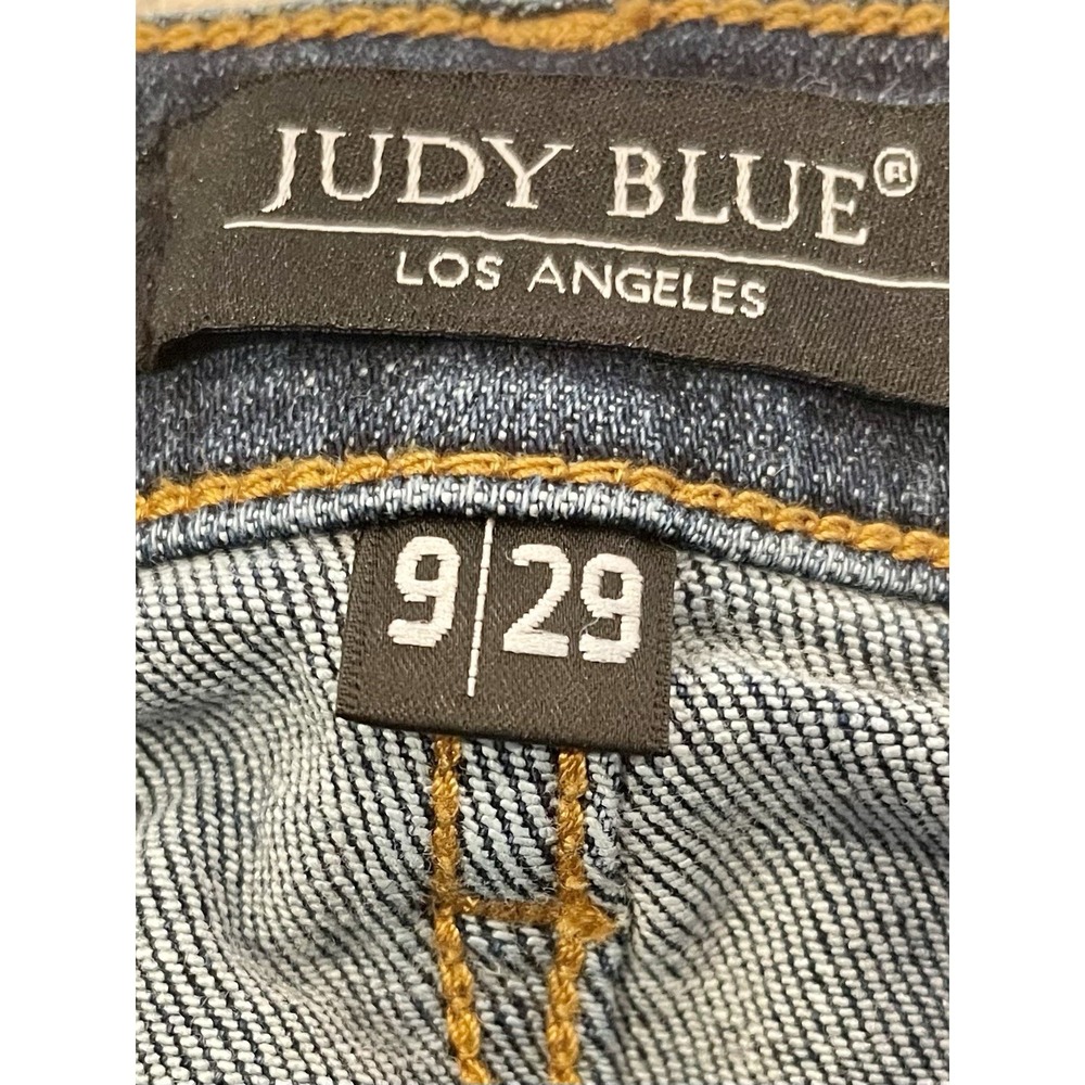 Judy Blue Jeans Womens Blue High Rise Button Fly Skinny Fit 9 29 Cuffed Stretch - Picture 9 of 10